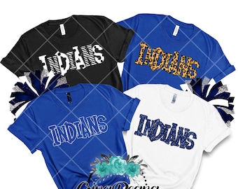 Custom Color Indians School Spirit Shirt, maglietta Back to School, Pep Rally, Indians Spirit Wear, Homecoming Tshirts.  Ginabeana ·