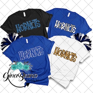 Custom Color Hornets School Spirit Shirt, Back to School tee, Pep Rally, Hornets Spirit Wear, Homecoming Tshirts.  Ginabeana