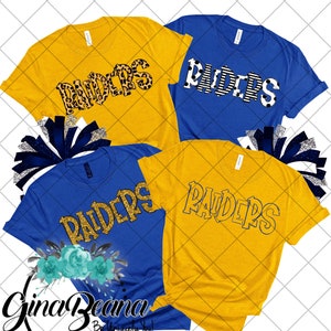 Custom Color Raiders School Spirit Shirt, Back to School tee, Pep Rally, Raider Spirit Wear, Homecoming Tshirts.  Ginabeana
