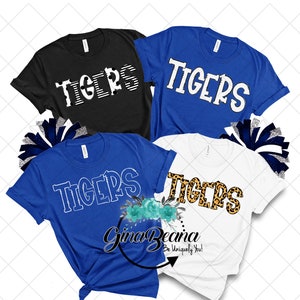 Custom Color Tigers School Spirit Shirt, Back to School tee, Pep Rally, Tiger Spirit Wear, Homecoming Tshirts.  Ginabeana