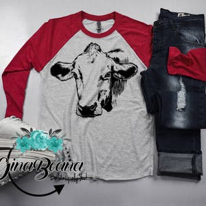 cow raglan shirt, country mama, farmers shirt, southern farm tee, gifts for her