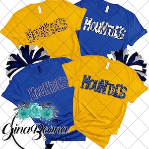 Custom Color Mounties School Spirit Shirt, Back to School tee, Pep Rally, Mounties Spirit Wear, Homecoming Tshirts.  Ginabeana