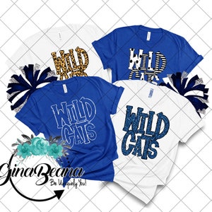 Custom Color Wildcats School Spirit Shirt, Tee de la rentrée scolaire, Pep Rally, Wild cats Spirit Wear, Homecoming Tshirts.  Ginabeana