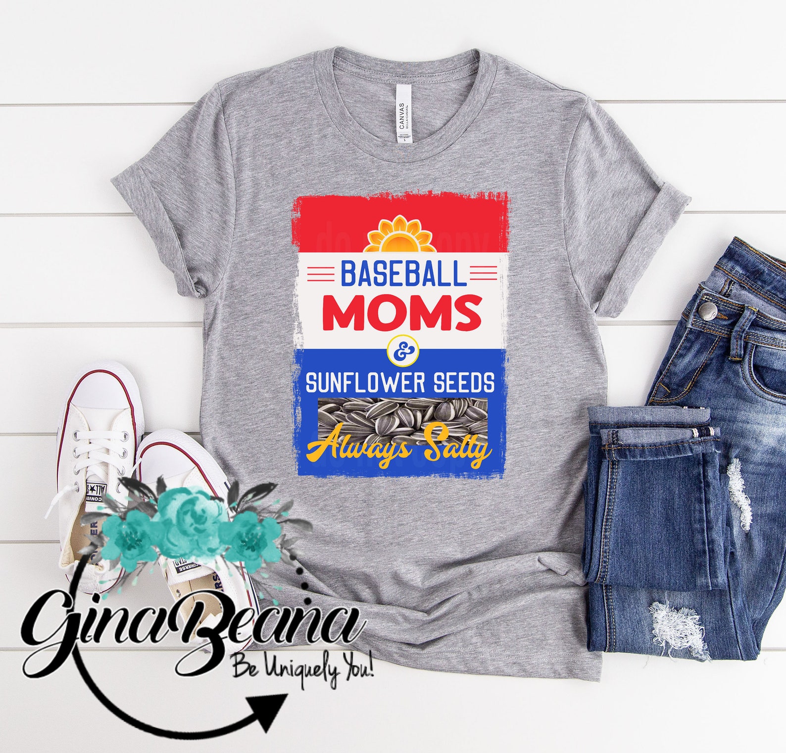 Baseball Moms and Sunflower Seeds Always Salty Tshirt. Etsy