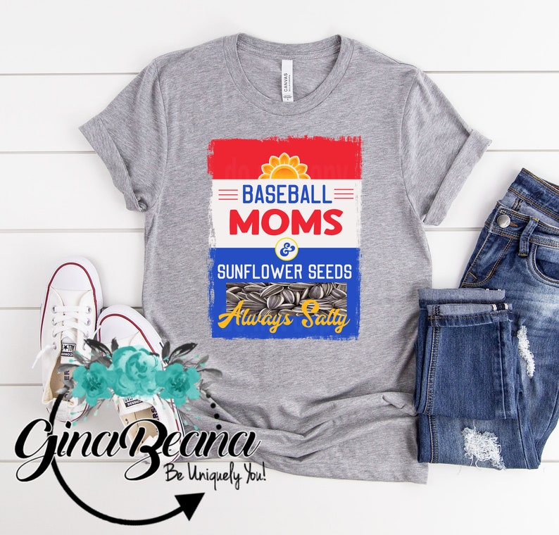 Baseball Moms and Sunflower Seeds Always Salty Tshirt. Etsy