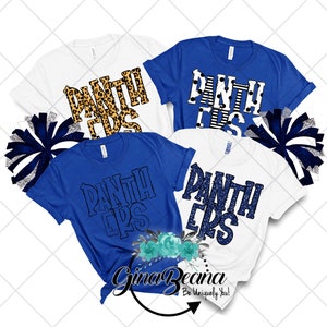 Custom Color Panthers School Spirit Shirt, Back to School tee, Pep Rally, Panther Spirit Wear, Homecoming Tshirts.  Ginabeana