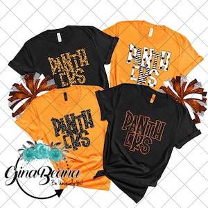Custom Color Panthers School Spirit Shirt, Back to School tee, Pep Rally, Panther Spirit Wear, Homecoming Tshirts.  Ginabeana