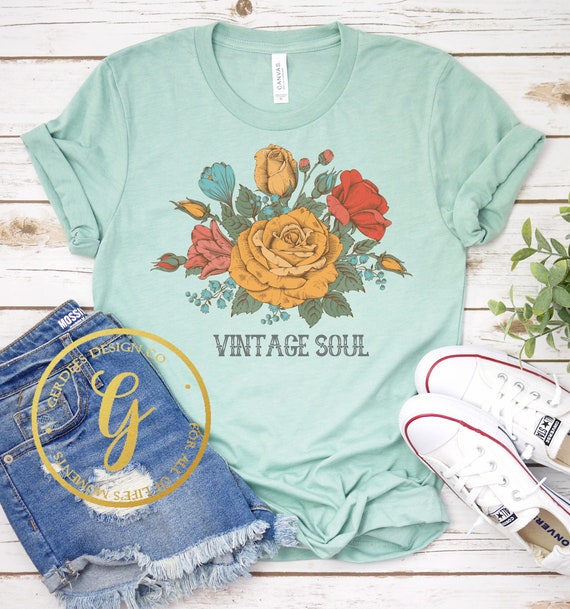 Vintage Soul Floral Shirt Vintage Flowers Tee Old Soul - Etsy