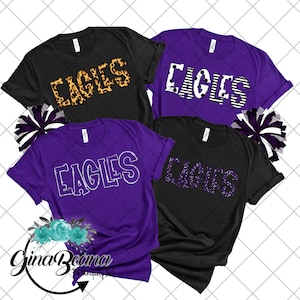 Custom Color Eagles School Spirit Shirt, Back to School T-shirt, Pep Rally, Eagle Spirit Wear, Homecoming Tshirts.  Ginabeana
