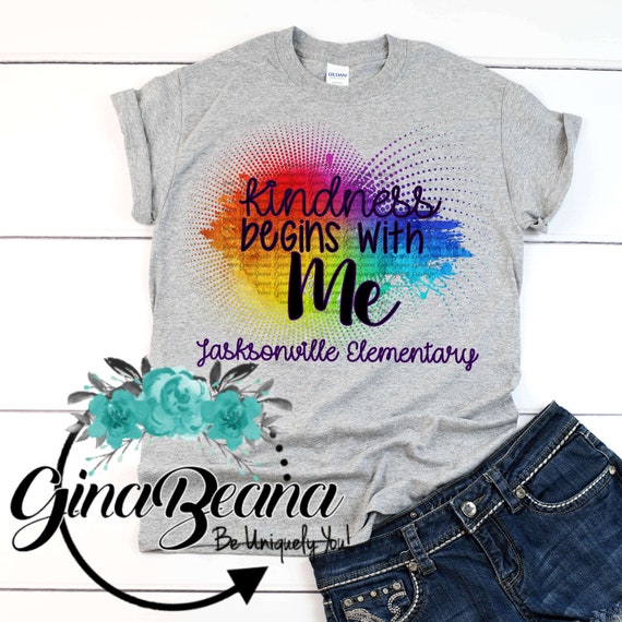 Personalized School Kindness Begins With Me Shirt Kindness - Etsy