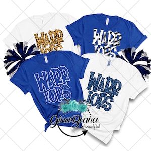 Aangepaste kleur Warriors School Spirit Shirt, Back to School T-shirt, Pep Rally, Warrior Spirit Wear, Homecoming Tshirts.  Ginabeana