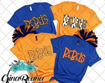 Custom Color Rebels School Spirit Shirt, Back to School tee, Pep Rally, Rebels Spirit Wear, Homecoming Tshirts.  Ginabeana