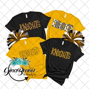 Custom Color Knights School Spirit Shirt, Back to School tee, Pep Rally, Knights Spirit Wear, Homecoming Tshirts.  Ginabeana