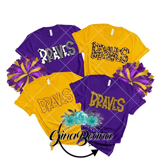 Custom Color Braves School Spirit Shirt Back to School Tee 