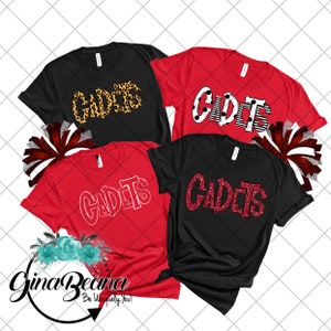 Camiseta de espíritu escolar de cadetes de color personalizado, camiseta de regreso a la escuela, Pep Rally, cadetes Spirit Wear, camisetas de regreso a casa.  Ginabeana