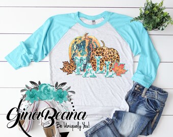 Hösttält Cheetah Pumpa Raglan, Pumpa-T-shirt, Höstskjortor, Färgglada hösttröjor, Ginabeana