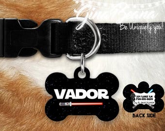 Personlized Pet ID Tag Bone Pet Tag-Vador Wars Dog Tag Dog Name Tag