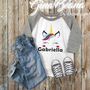 Personalized Unicorn Raglan-Infant Toddlers