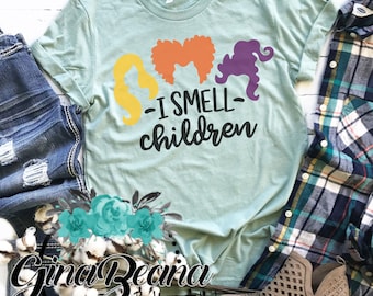 Odore di bambino strega tee, camicia strega, camicie di Halloween alla moda, Vintage camicia di Halloween, Ginabeana