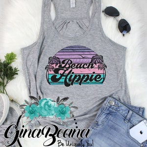 Beach Hippie Flowy Tank, Vacation Shirt, Summer Boho Tank, Summer nights, Summer Adventures Tee, Ocean tank, Salt Water Tee, GinaBeana