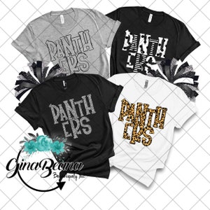 Custom Color Panthers School Spirit Shirt, Back to School tee, Pep Rally, Panther Spirit Wear, Homecoming Tshirts.  Ginabeana