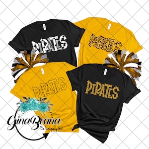 Custom Color Pirates School Spirit Shirt, Back to School tee, Pep Rally, Pirates Spirit Wear, Homecoming Tshirts.  Ginabeana