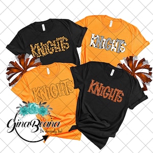 Custom Color Knights School Spirit Shirt, Back to School tee, Pep Rally, Knights Spirit Wear, Homecoming Tshirts.  Ginabeana