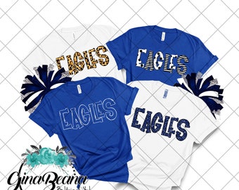 Custom Color Eagles School Spirit Shirt, Back to School tee, Pep Rally, Eagle Spirit Wear, Homecoming Tshirts.  Ginabeana