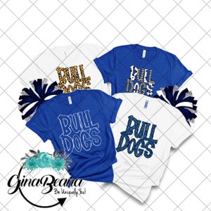 Custom Color Bulldogs School Spirit Shirt, Back to School tee, Pep Rally, Bull dog Spirit Wear, Homecoming Tshirts.  Ginabeana