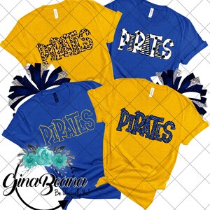 Custom Color Pirates School Spirit Shirt, Back to School tee, Pep Rally, Pirates Spirit Wear, Homecoming Tshirts.  Ginabeana