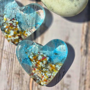 Fused glass beach/seascape heart