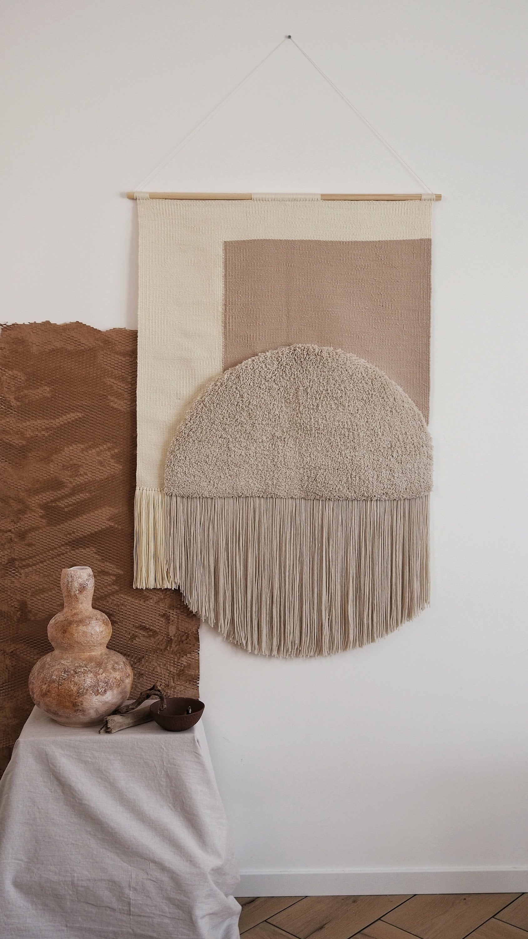 Woven wall hanging Extra large wall art abstract Textile Etsy