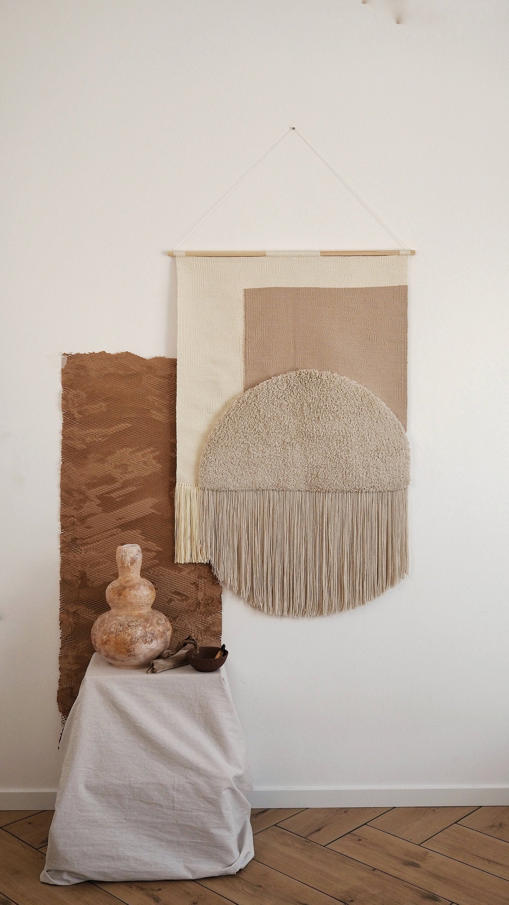 Woven wall hanging Extra large wall art abstract Textile Etsy