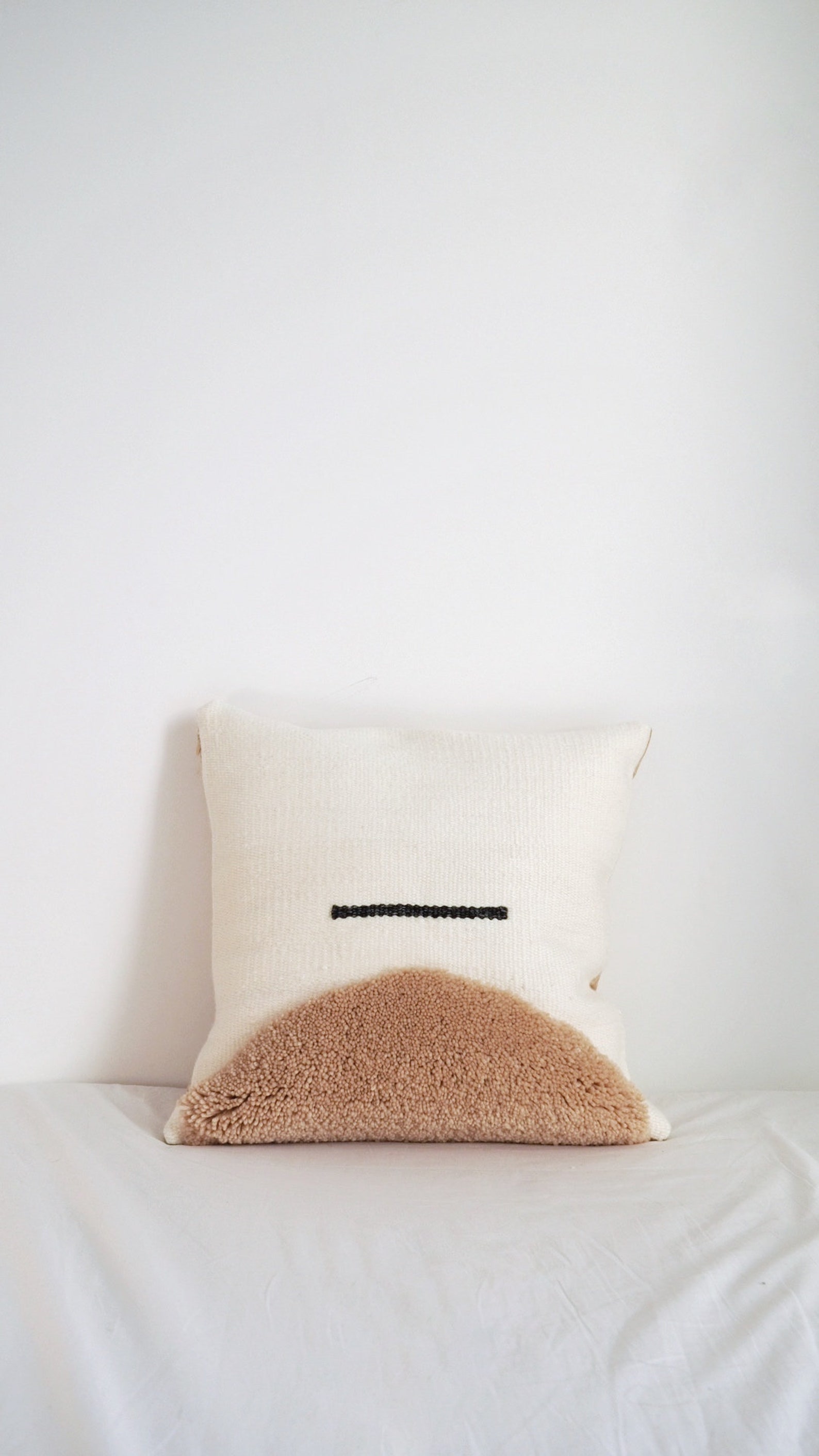 Textured Throw Pillow in Beige and Black . Woven pillow cover Etsy