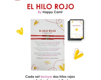 Hilo Rojo del Destino/Ensemble de bracelets pour couple Corde du destin rouge avec carte espagnole/Bracelet Kabbale fil rouge/Bracelet pour couple