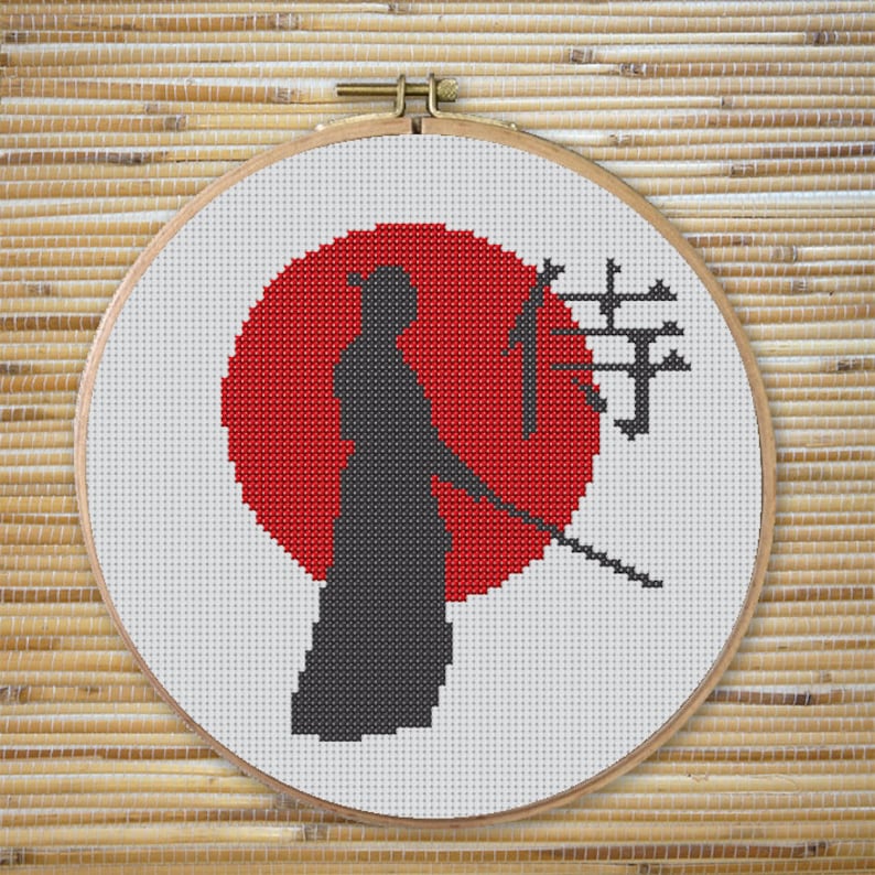 Samurai Cross Stitch BOGO Free Pattern Japanese Cross Stitch Etsy