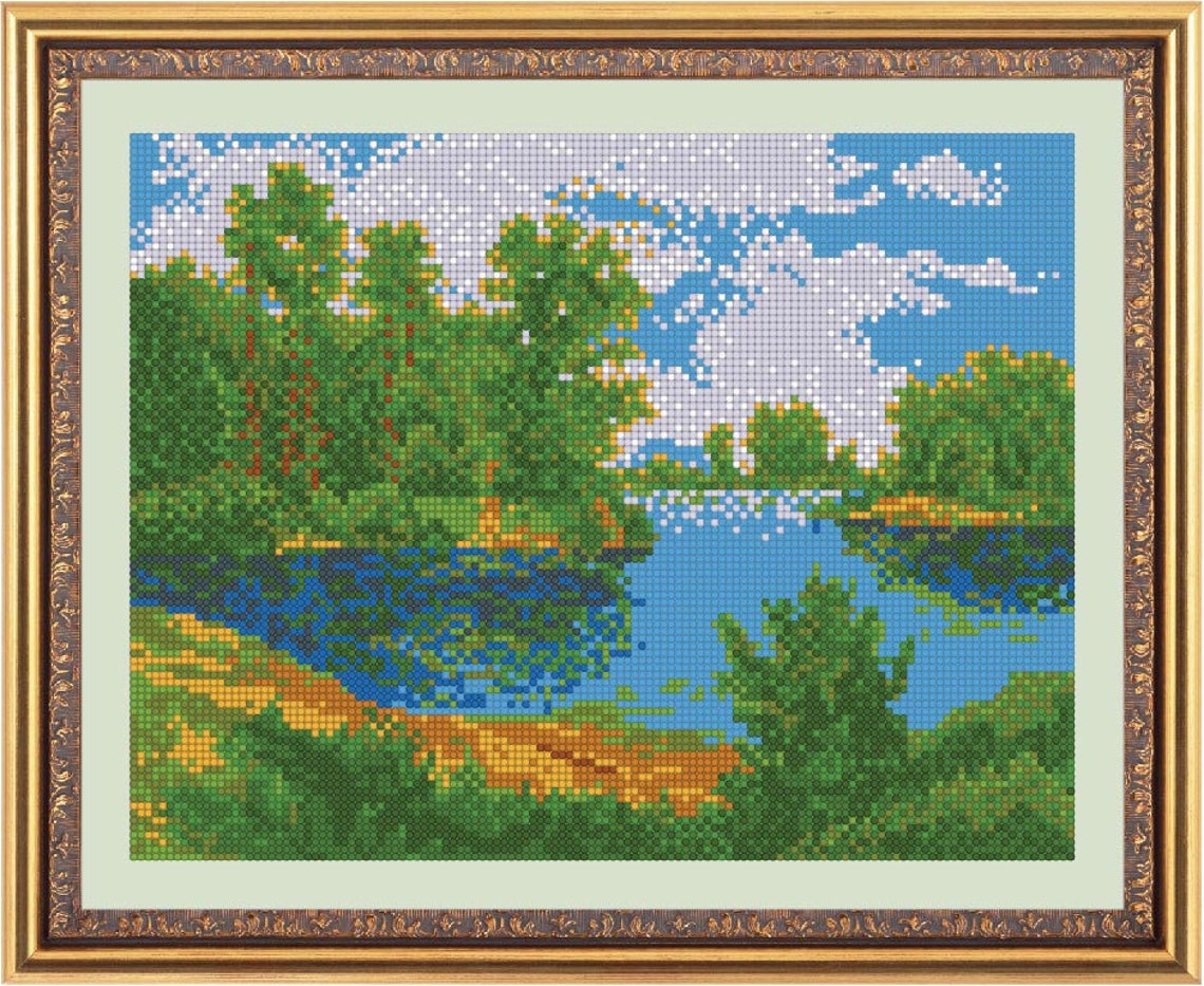 Lake Cross Stitch Pattern BOGO Free Nature Embroidery Forest Etsy