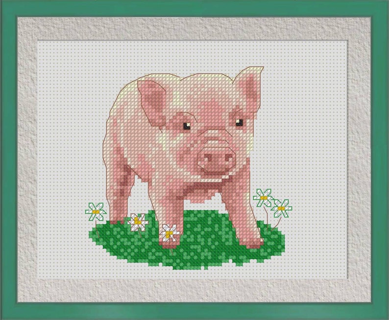 Piggy Cross Stitch Chart Animal Cross Stitch BOGO Free Small Etsy