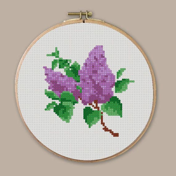 Awesocrafts Cross Stitch Kits Lilac Flowers 11CT Stamped Patterns Easy  Cross Stitching Embroidery Needlework Kit Supplies (Lilac Flowers)