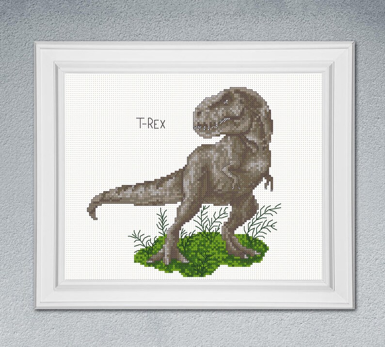 TRex cross stitch pattern BOGO free dinosaur cross stitch Etsy France