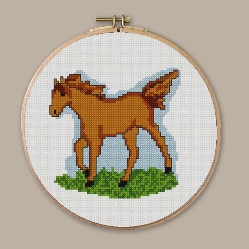 Horse cross stitch pattern BOGO free, small cross stitch for beginners, horse gifts for girl image 1