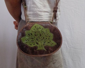 Leather purse Tree design