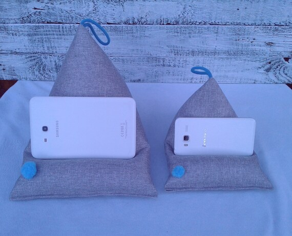 Handmade Tablet Holder Tablet Pillow Mobile Pompom Cushion Etsy