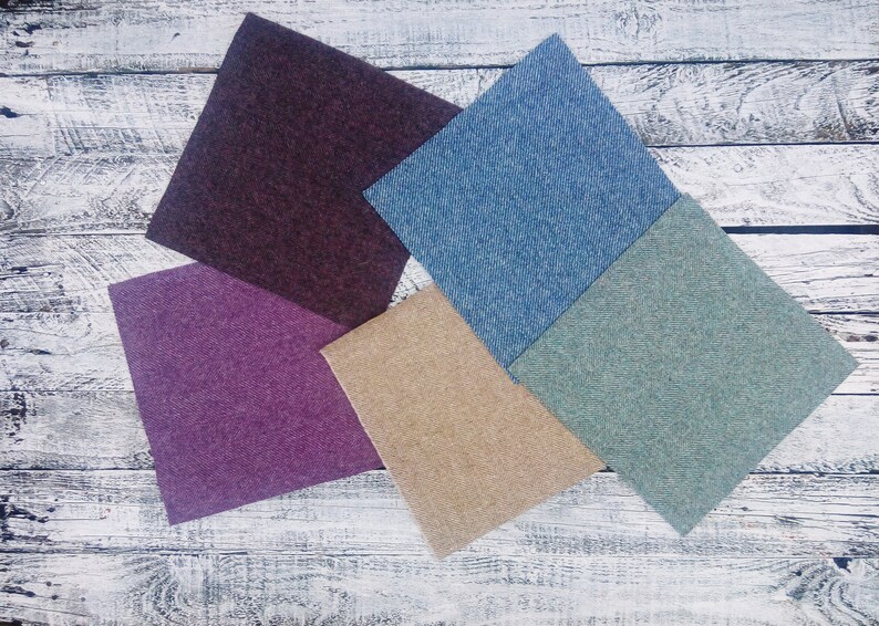 9/" Tweed Patchwork 100/% Wool Remnant Offcuts Squares 20 Pieces 23cm