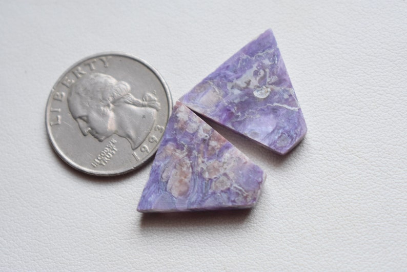 earring pair cabochon #7612 Charoite gemstone Natural Charoite Matched pair loose semi precious gemstone