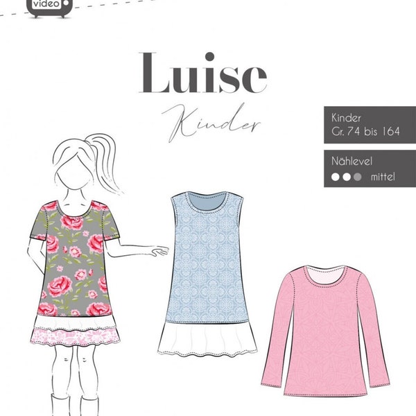 Fadenkäfer Papierschnittmuster Kleid Luise für Kinder Größe 74 bis 164