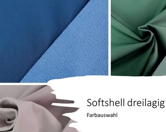 Softshell Stoff Meterware dreilagig uni Farbauswahl ab 0,5 Meter