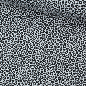 Jersey cotton jersey leopard spots leopard pattern white 0.5 meters