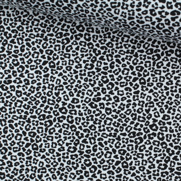 Jersey Baumwolljersey Leoparden Flecken Leopardenmuster weiß 0,5 Meter