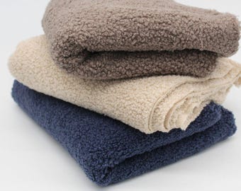 Tejido de punto bouclé, elástico, se vende por metro; tejido acogedor para chaquetas, chalecos, abrigos, cojines, mantas y costura DIY.